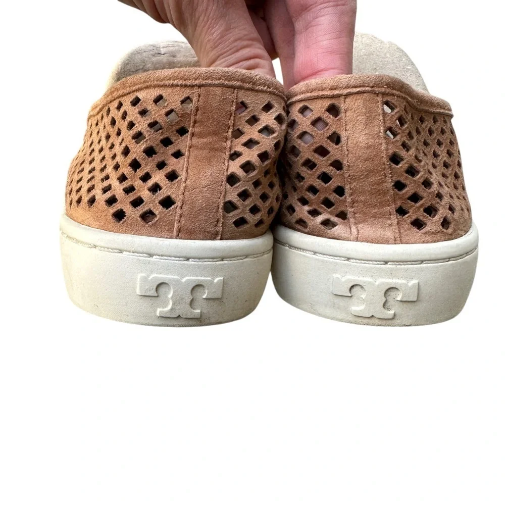 Tory Burch Tan Perforated Slip-On Shoes size 7.5
